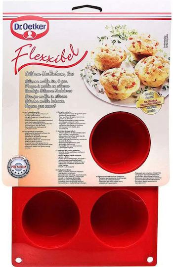 Dr. Oetker Φόρμα Ζαχαροπλαστικής για Cupcakes/Muffins από Σιλικόνη 6τμχ