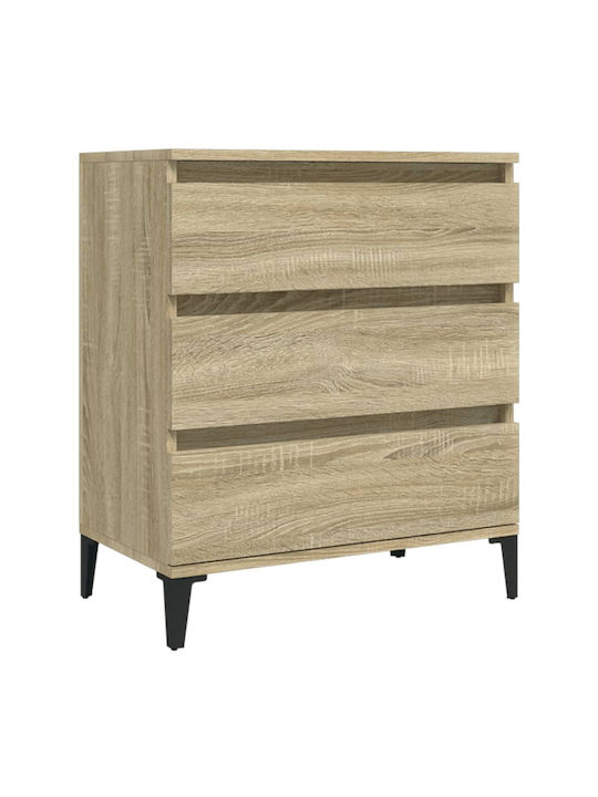 Wooden Chest of Drawers with 3 Drawers 60x35x70cm