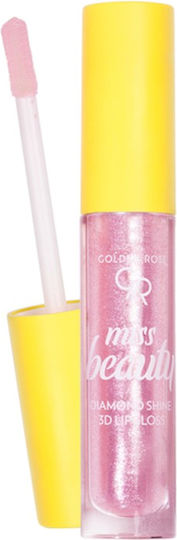 Golden Rose Miss Beauty Diamond Shine 3D Lip Gloss 1 Pink Trip 4.5ml