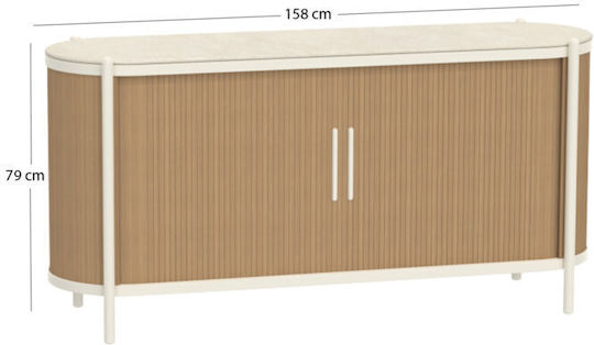 Μπουφές Ξύλινος Εκρου 158x46x79cm