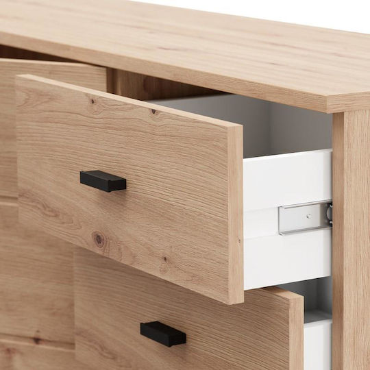 Wooden Sideboard with Drawers Artisan Oak 116x35x78cm