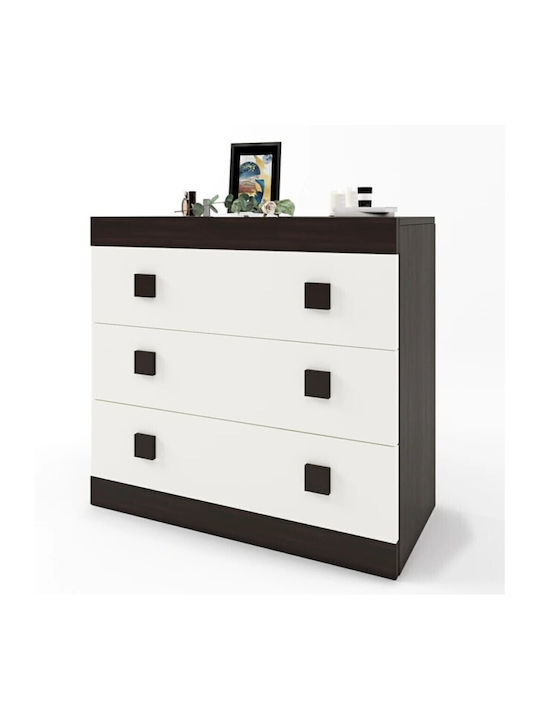Συρταριέρα Креватокамарас Дървена Wenge Dark, White 80x38x75бр