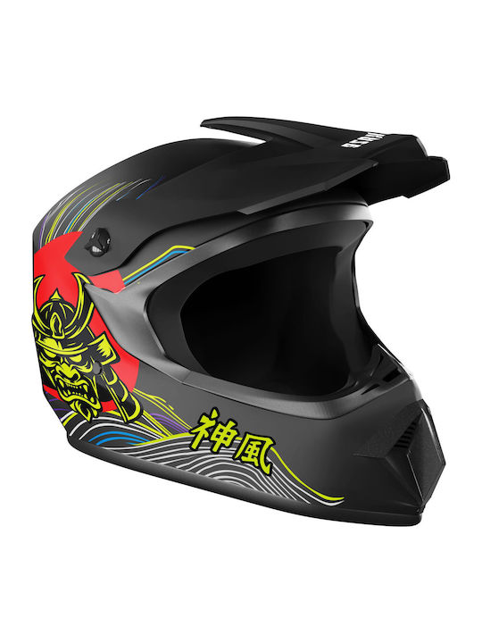 Kamikaze Vollgesicht Fahrradhelm Berg Schwarz