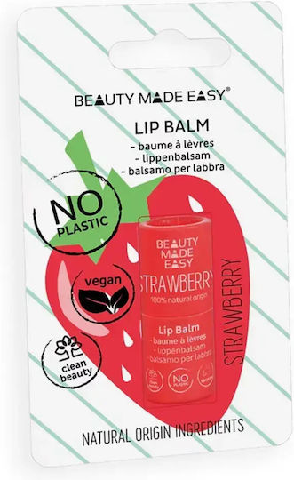 Beauty Made Easy Papierrohr Lippenbalsam Erdbeere 5,5gr