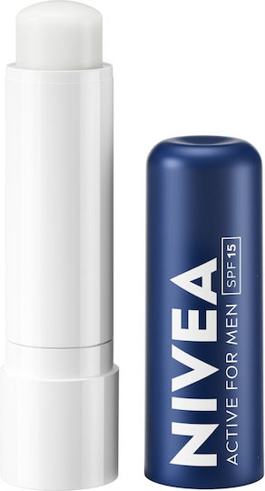 Nivea Active Caring Lip Butter Για Άνδρες SPF15 Shea Butter 4.8gr