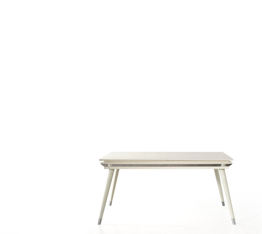 Stewehome Set Trapezarie Masa Extensibila Alba si Argintie 160x80x90cm