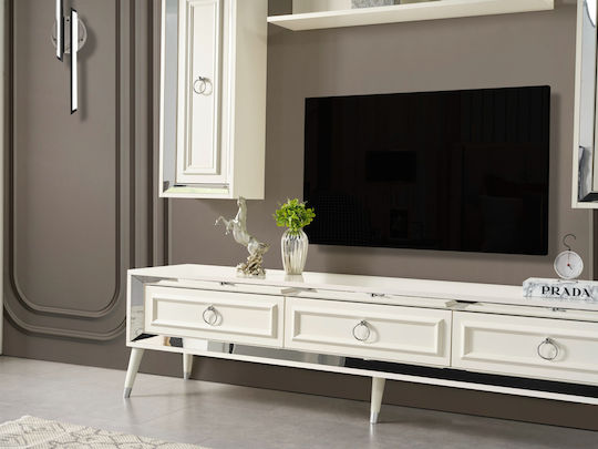 Stewehome Set Trapezarie Masa Extensibila Alba si Argintie 160x80x90cm