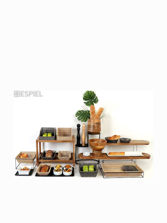 Espiel Set Decorative Wicker Baskets with Handles Beige 25x23x15cm 2pcs