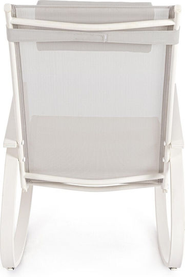 Rocking Chair Metallic Ercolano White/Grey 60x107x95cm