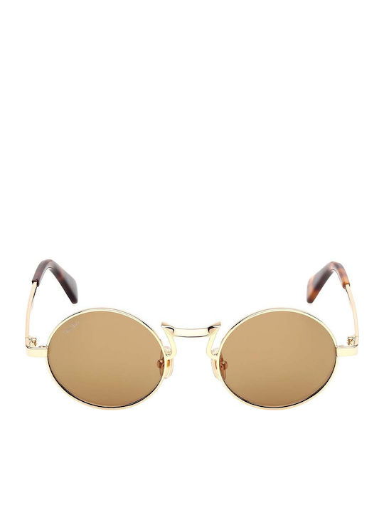 Max Mara Safiye Unisex Γυαλιά Ηλίου με Χρυσό Μεταλλικό Σκελετό και Καφέ Φακό MM 0127 30L