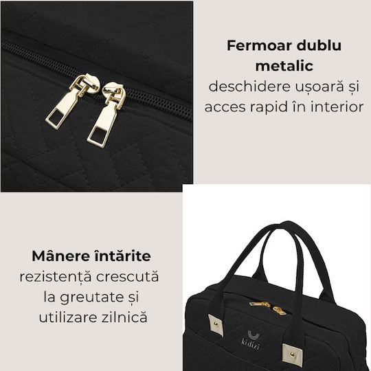 Kidizi Geantă pentru Maternitate de Umăr/De Mână Neagră 30x25x13 cm