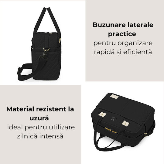 Kidizi Geantă pentru Maternitate de Umăr/De Mână Neagră 30x25x13 cm