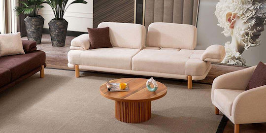 SteweHome Wohnzimmermöbel-Set 3+3+1 Mit Holzfüßen & Stoffbezug 240x90x90cm