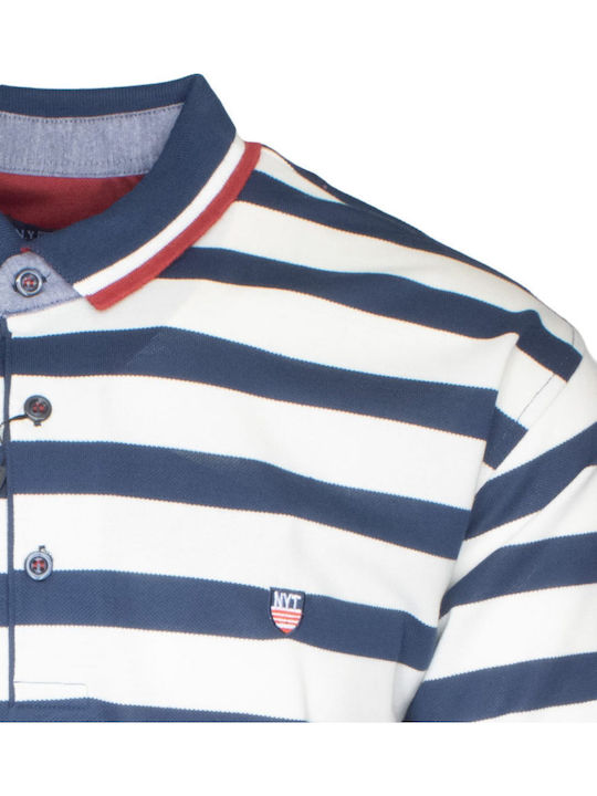 Polo Blouse White Blue Borneo-blue/white/red White Red