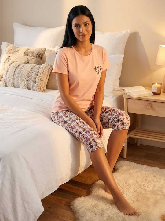 Vienetta Secret Summer Women's Pyjama Kit Cotton Pink
