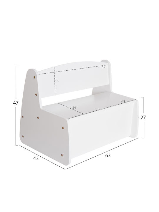 Wooden Outdoor Bench 63x43x47cm