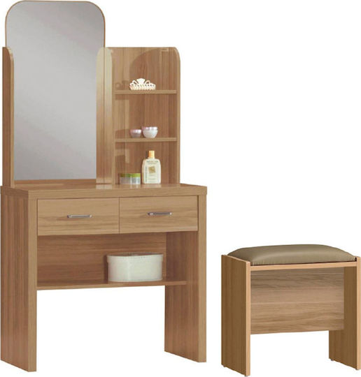 Schminktisch Caliber Hölzern Sonoma / Oak mit Spiegel 80x39x155cm Schminktisch Caliber Hölzern Sonoma / Oak mit Spiegel 80x39x155cm