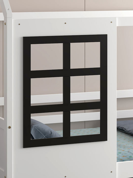 Domer Kids Bed Montessori Bunk Single White for Mattress 90x190cm