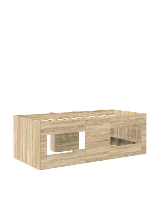 Kinderbett Einzel mit Stauraum Beige für Matratze 90x200cm