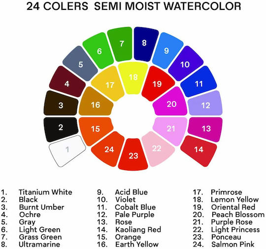 Himi Watercolours Set Green 24 pcs