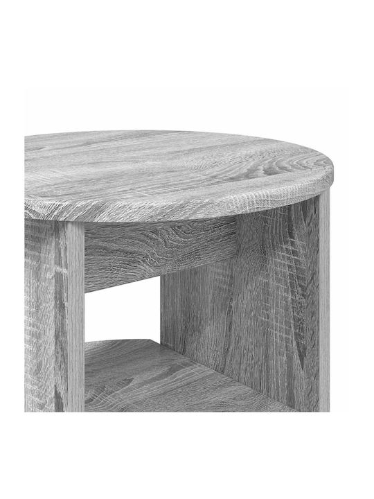 Round Side Coffee Table Wooden Gray Sonoma 2 Pieces W40xL40xH50cm