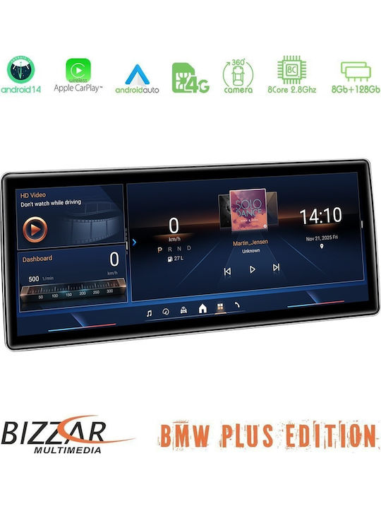 Bizzar Car Audio System for BMW X5 X6 F15 2015-2017 Bluetooth USB AUX WiFi GPS Apple CarPlay Android Auto CD with 12.3 Inch Touch Screen