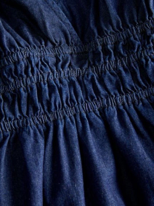 Καλοκαιρινό Midi Φόρεμα Τζιν Dark Blue Denim