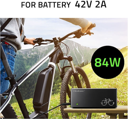 Qoltec Charger Qoltec Electric Bicycle 36v/42v 2a Gx12-3pin Power Cable