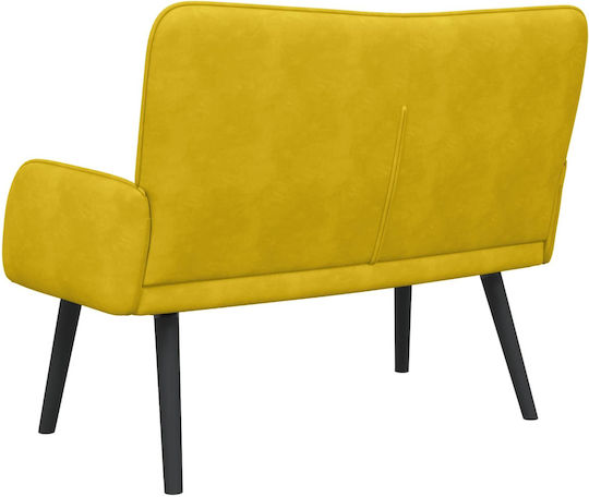 Two-Seater Velvet Yellow Couch 115x61x87 cm
