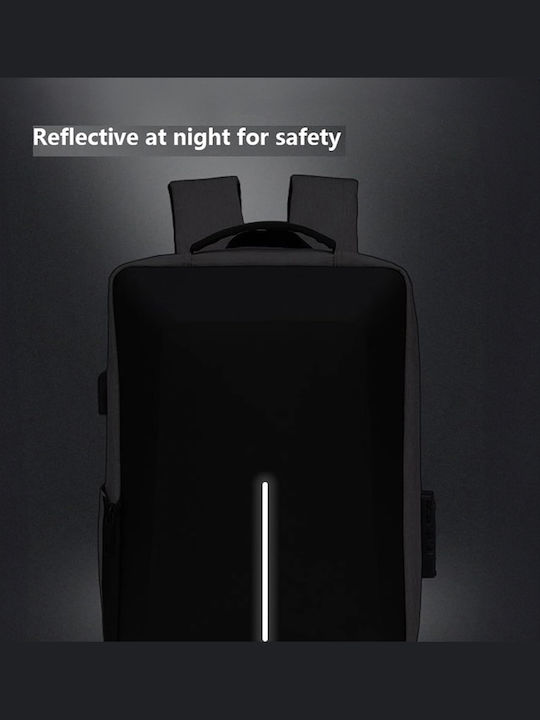 Rucsac Antifurt Pentru Laptop Zola Cu Lacăt Cu Combinație Carcasă Rigidă Încărcare Usb Bandă Reflectorizantă Compartiment Pentru Laptop 45 X 32 X 14 Cm Negru