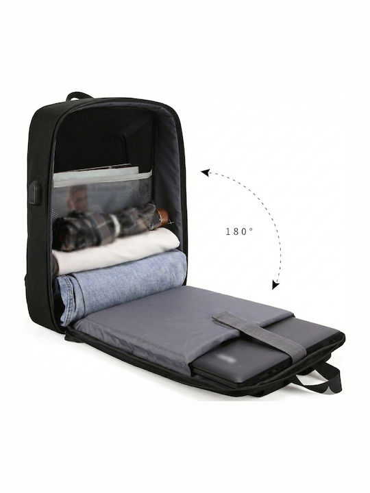 Rucsac Antifurt Pentru Laptop Zola Cu Lacăt Cu Combinație Carcasă Rigidă Încărcare Usb Bandă Reflectorizantă Compartiment Pentru Laptop 45 X 32 X 14 Cm Negru