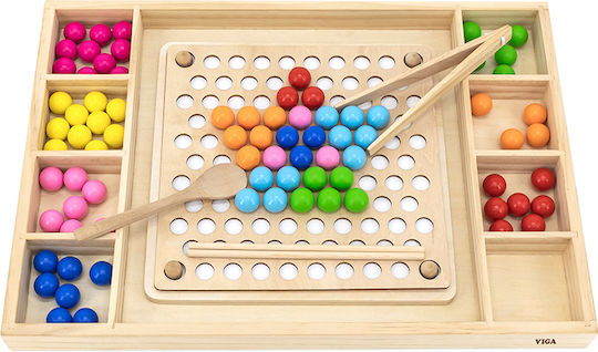 Viga Wooden Fine Motor Skills Toy Beads & Cards