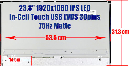 IPS / LED / Touch 1920x1080 Matte Screen for Laptop Hp Pavilion 24-k 24-k0000i 1-SCR0717