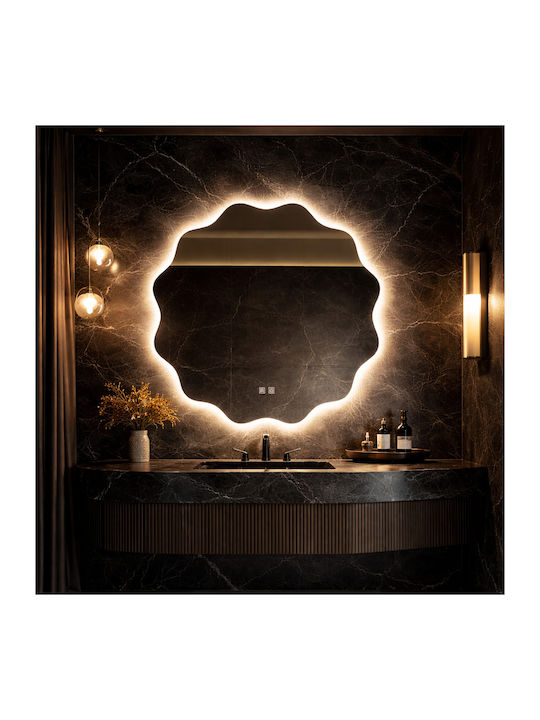 Futura Oglindă de Baie LED 70x70cm Asimetrică