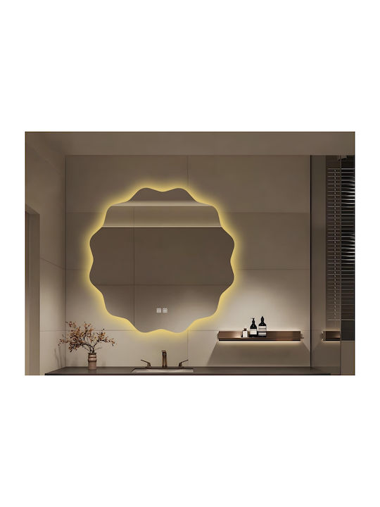 Futura Oglindă de Baie LED 70x70cm Asimetrică