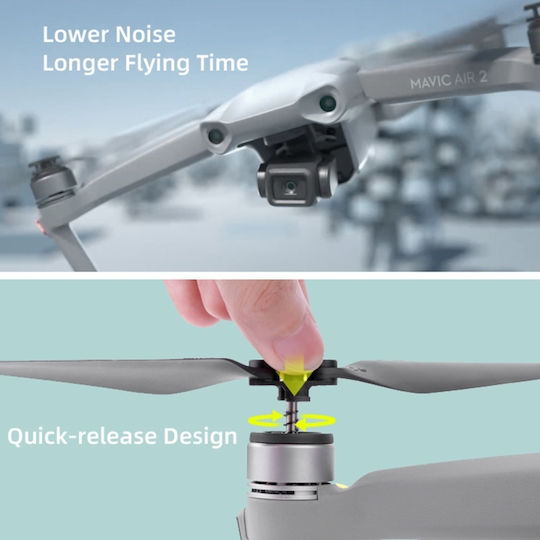 1 Pair Sunnylife 7238f-1 Dji Mavic Air 2 Low Noise Quick-release Propellers Silver