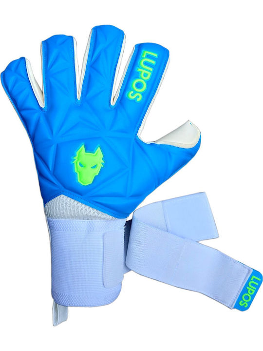 Lupos Azuro Mănuși De Portar — Latex German Giga Grip — Croială Roll Finger — Albastru/Verde