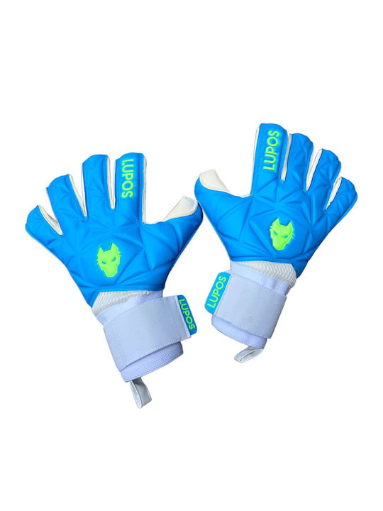 Lupos Azuro Mănuși De Portar — Latex German Giga Grip — Croială Roll Finger — Albastru/Verde