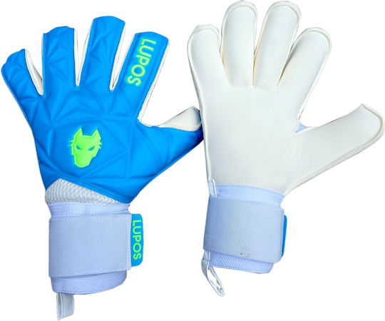 Lupos Azuro Mănuși De Portar — Latex German Giga Grip — Croială Roll Finger — Albastru/Verde