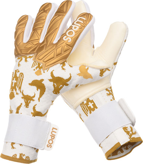 Lupos Nx Pro Mănuși De Portar — Latex German Contact — Croială Hibridă — alb/auriu