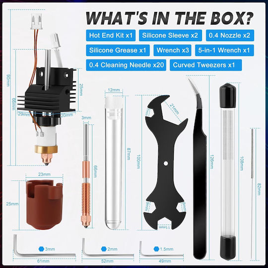 Kit Upgrade Hotend 31 Piese Creality K1/k1 Max/k1c Imprimantă 3D Bloc de Încălzire Ceramic Duza 0.4 Mm Viteze Până la 600 Mm S Rezistent la Temperatură Înaltă Unelte de Curățare Accesorii