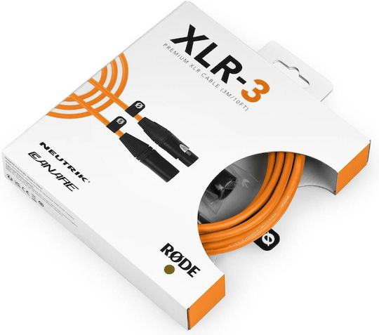 Rode Mikrofone Premium XLR-Kabel XLR3m-o Orange Orange 3 Meter