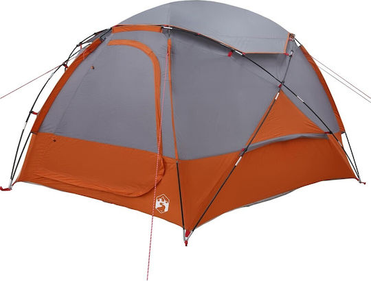 vidaXL Summer Camping Tent Orange for 4 People 355x306x176cm Grey and Orange