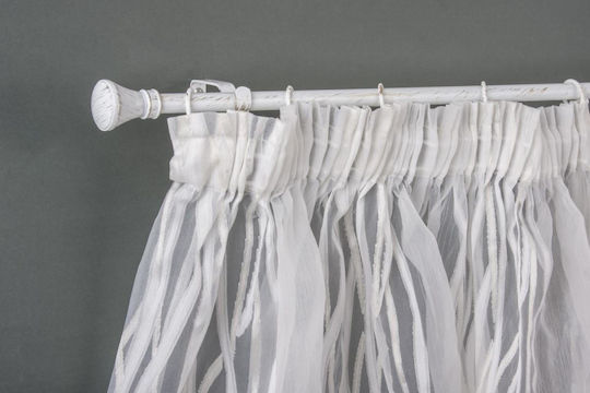 Metallic Curtain Pole Single 110cm White-Gold Metallic Curtain Pole Single 110cm White-Gold