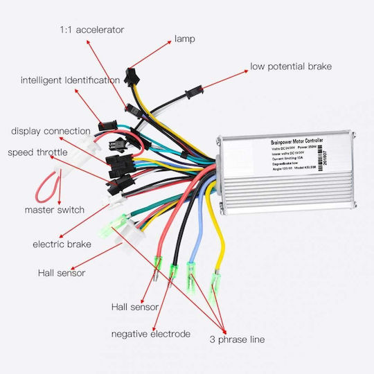 Controler Universal Motor Fără Perii 24v-36v 350w Ecran Lcd Impermeabil Bicicletă Electrică Scuter Electric