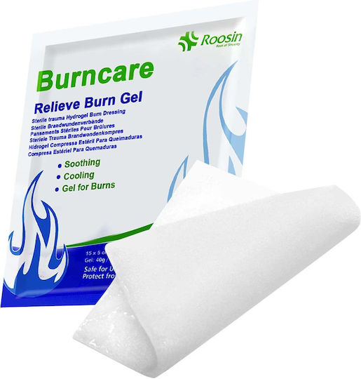 Roosin Burncare Hydrogel Verbrennung Verband Stück 15x5cm für Verbrennungen & Heilung 1 Stück