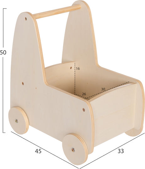 Homemarkt Troler Copii Căruț Ricki Hm18341.01 Mdf & Placaj Natural 33x45x50cm