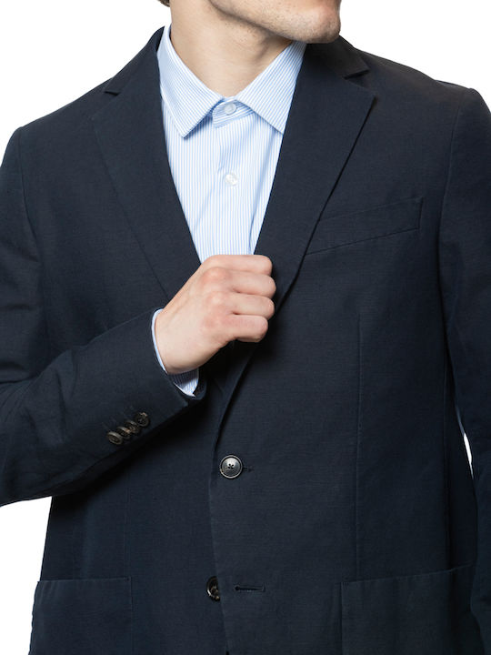 Summer Men’s Suit Jacket with Regular Fit Blue