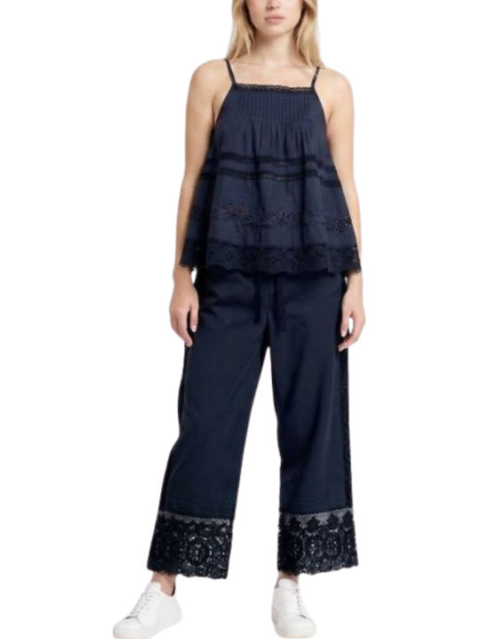 Women's Cotton Blouse Dark Blue