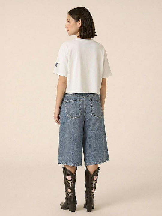 Γυναικείο Crop T-shirt Off White